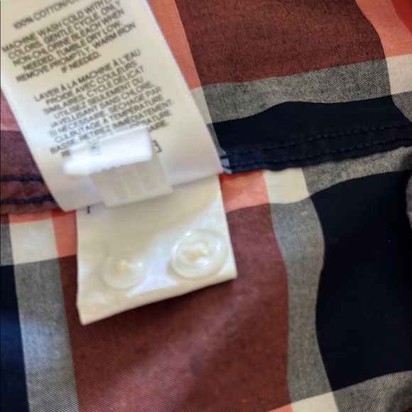 Express Casual Orange and Blue Plaid Shirt Size Small Slim - Picture 10 of 10